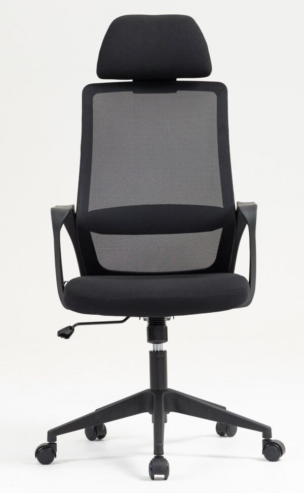 Sillón de oficina MARIO, alto, negro, malla y asiento negro - Imagen 3