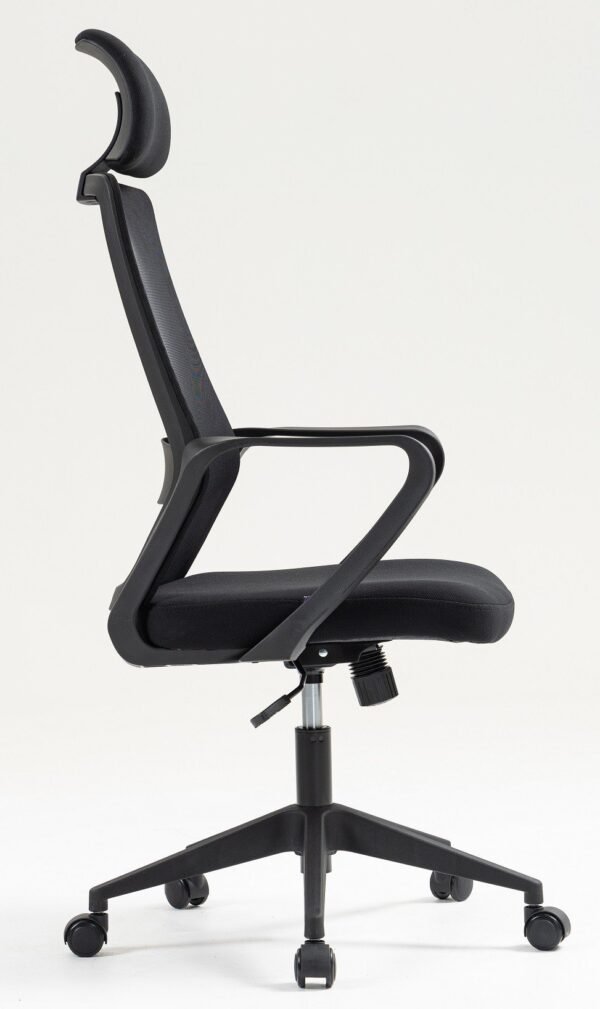 Sillón de oficina MARIO, alto, negro, malla y asiento negro - Imagen 4