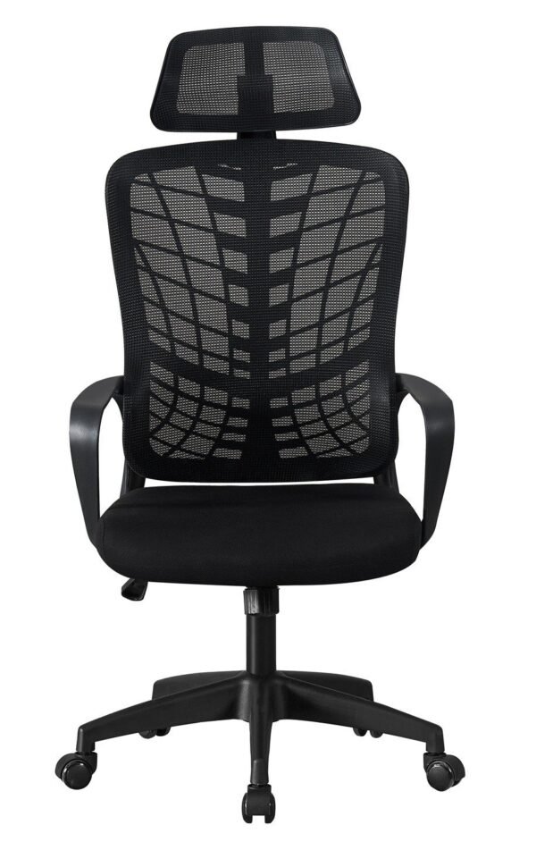 Sillón de oficina MELLAC, alto, negro, malla y asiento negro - Imagen 3