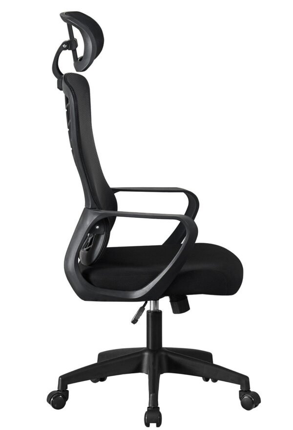 Sillón de oficina MELLAC, alto, negro, malla y asiento negro - Imagen 4