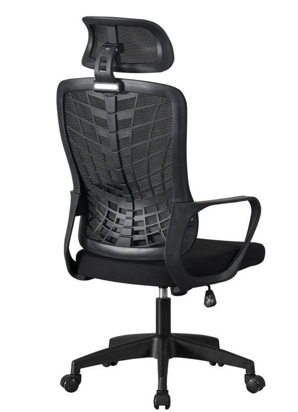 Sillón de oficina MELLAC, alto, negro, malla y asiento negro - Imagen 5