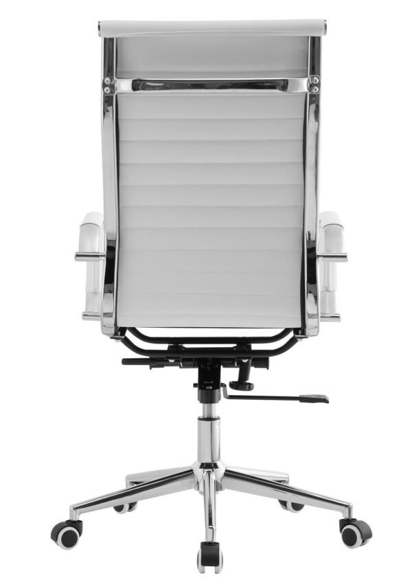 Sillón de oficina OLIVER, alto, gas, basculante profundo, similpiel blanca - Imagen 4