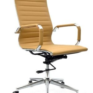 Sillón de oficina OLIVER, alto, gas, basculante profundo, similpiel marrón claro