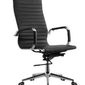 Sillón de oficina OLIVER, alto, gas, basculante profundo, similpiel negra