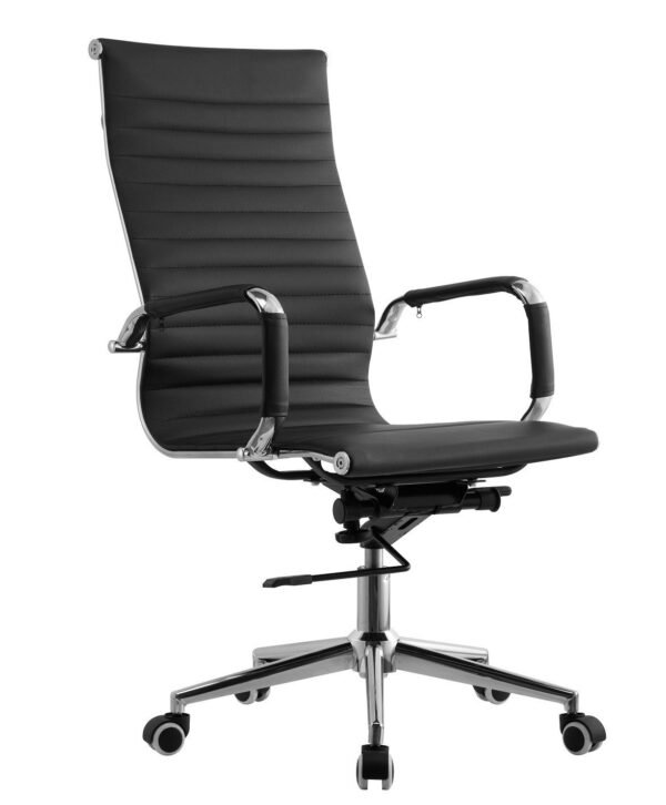 Sillón de oficina OLIVER, alto, gas, basculante profundo, similpiel negra