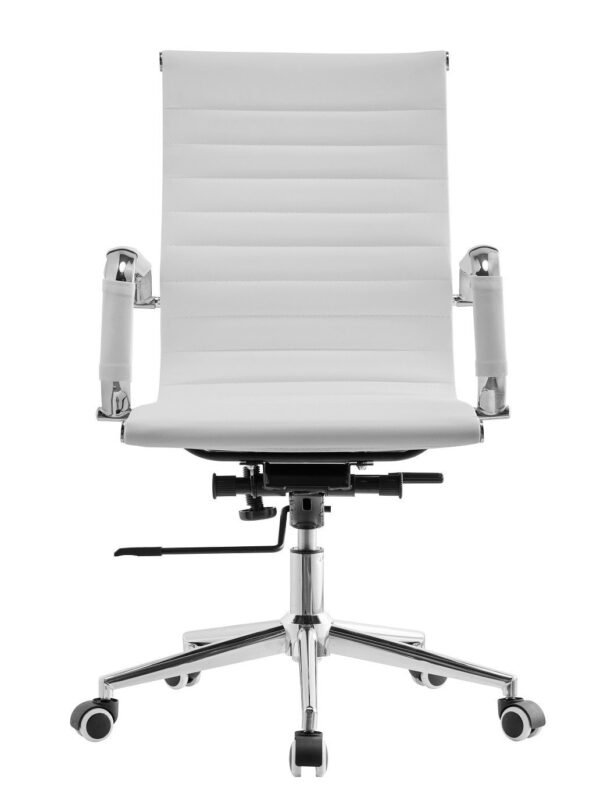 Sillón de oficina OLIVER, giratorio, gas, basculante profundo, similpiel blanca - Imagen 3