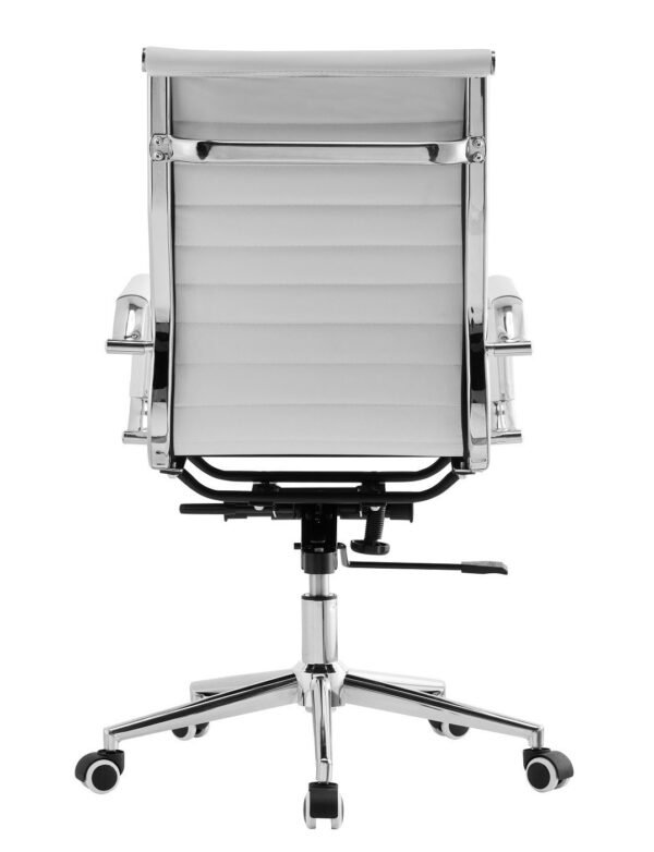Sillón de oficina OLIVER, giratorio, gas, basculante profundo, similpiel blanca - Imagen 4