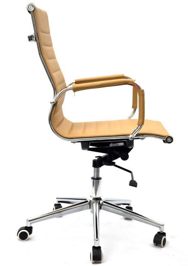 Sillón de oficina OLIVER, giratorio, gas, basculante profundo, similpiel marrón claro - Imagen 4