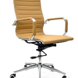 Sillón de oficina OLIVER, giratorio, gas, basculante profundo, similpiel marrón claro