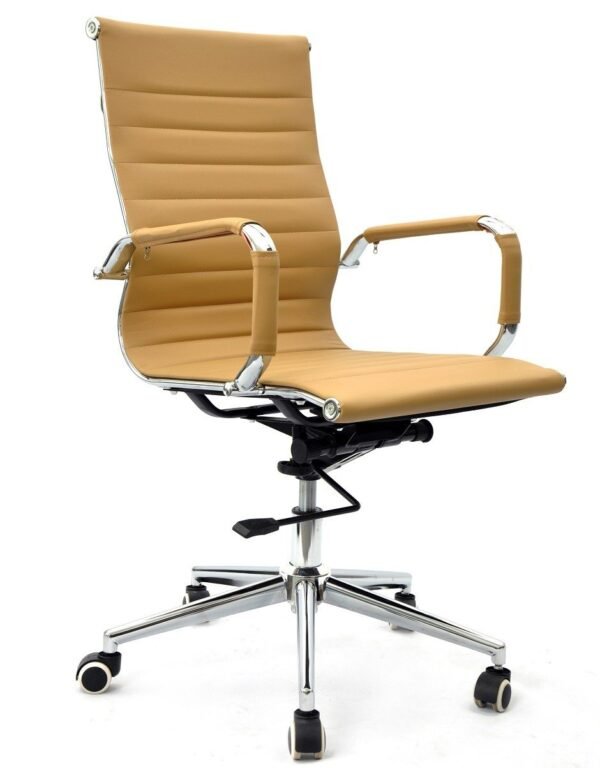 Sillón de oficina OLIVER, giratorio, gas, basculante profundo, similpiel marrón claro