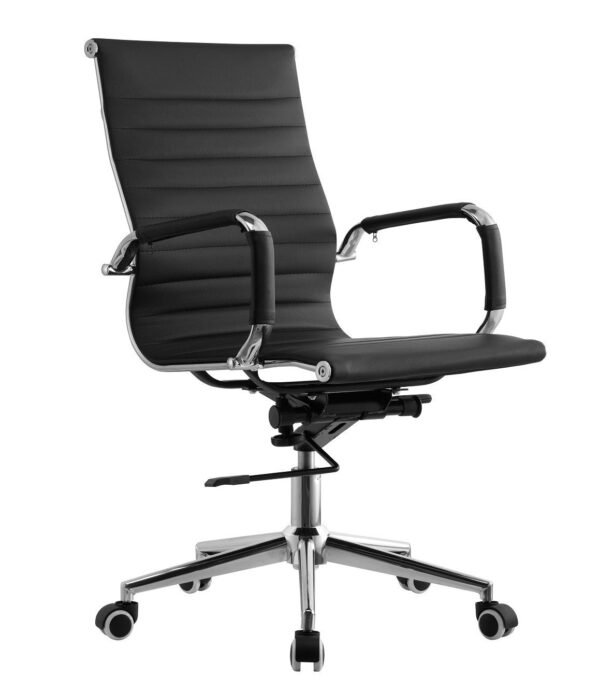 Sillón de oficina OLIVER, giratorio, gas, basculante profundo, similpiel negra