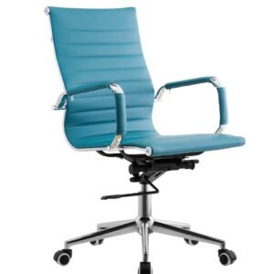 Sillón de oficina OLIVER, giratorio, gas, basculante profundo, similpiel turquesa