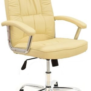 Sillón de oficina PAOLO, alto, gas, basculante, similpiel beige