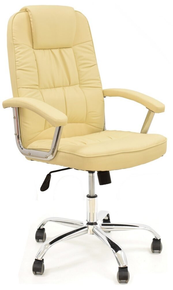 Sillón de oficina PAOLO, alto, gas, basculante, similpiel beige