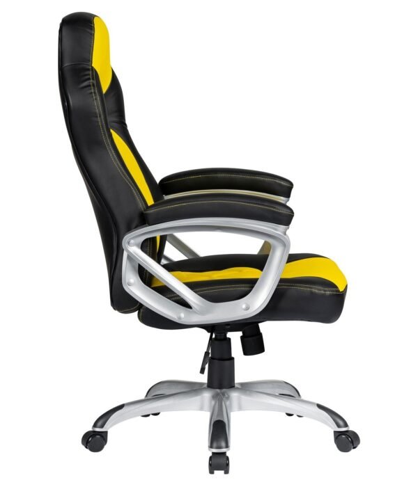 Sillón de oficina PORTIMAO, racing, similpiel amarilla y negra - Imagen 3