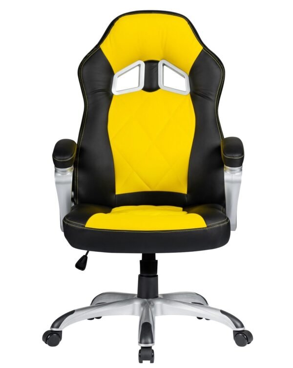 Sillón de oficina PORTIMAO, racing, similpiel amarilla y negra - Imagen 5