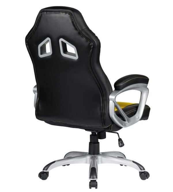 Sillón de oficina PORTIMAO, racing, similpiel amarilla y negra - Imagen 6