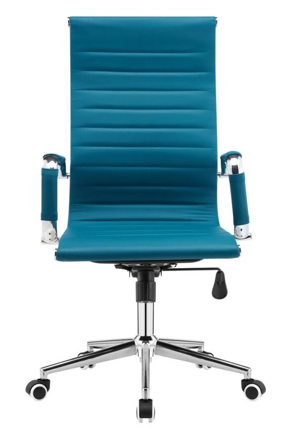 Sillón de oficina RICKY, alto, gas, basculante, similpiel turquesa - Imagen 4