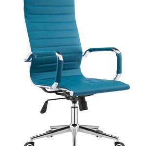 Sillón de oficina RICKY, alto, gas, basculante, similpiel turquesa