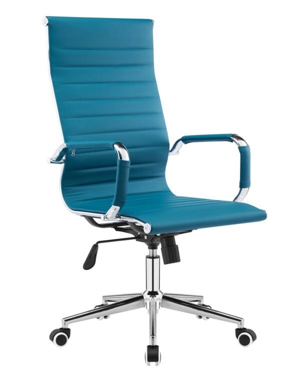 Sillón de oficina RICKY, alto, gas, basculante, similpiel turquesa