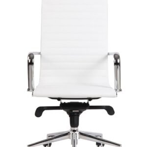 Sillón de oficina ROTERDAM, alto, similpiel blanca