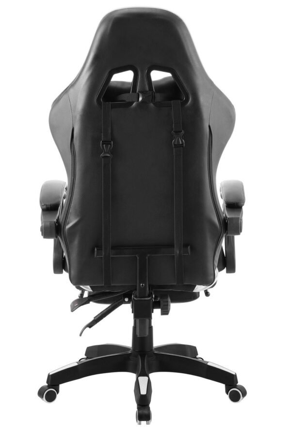 Sillón de oficina SAKHIR, racing, similpiel negra y blanca - Imagen 2