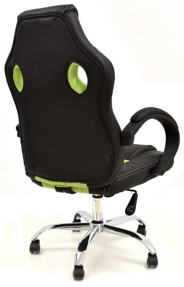 Sillón de oficina SEPANG, racing, similpiel negra, tejido mesh verde pistacho - Imagen 5