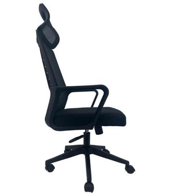 Sillón de oficina UTRECH, alto, negro, malla y tejido negro - Imagen 3