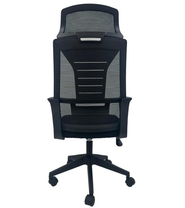 Sillón de oficina UTRECH, alto, negro, malla y tejido negro - Imagen 4