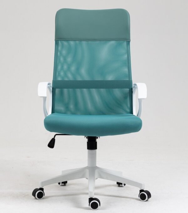 Sillón de oficina VERTON, blanco, malla y asiento verde - Imagen 3