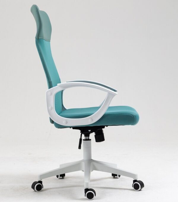 Sillón de oficina VERTON, blanco, malla y asiento verde - Imagen 4