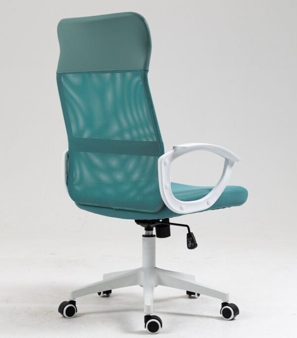 Sillón de oficina VERTON, blanco, malla y asiento verde - Imagen 5