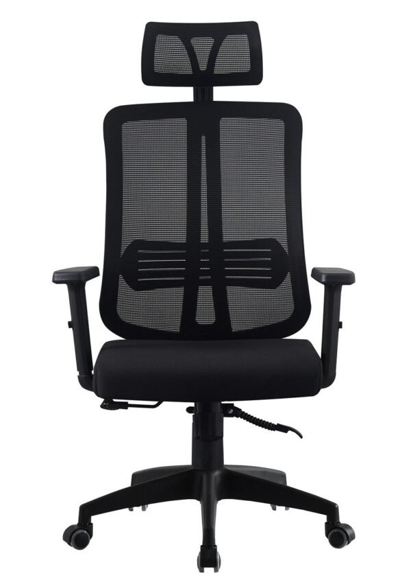Sillón de oficina VITRÉ, alto, negro, malla y asiento negro - Imagen 3