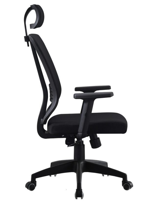 Sillón de oficina VITRÉ, alto, negro, malla y asiento negro - Imagen 4