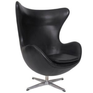 Sillón EG, tapizado similpiel negra