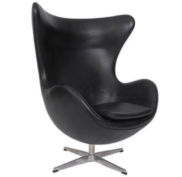 Sillón EG, tapizado similpiel negra