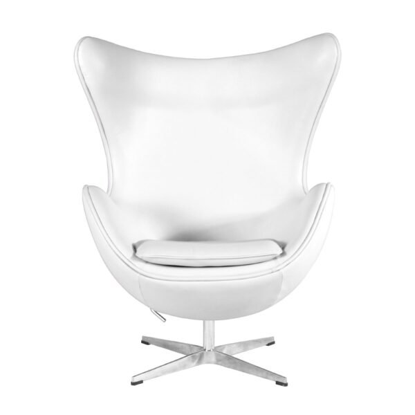 Sillón EG (TE), fibra de vidrio, basculante, tapizado similpiel blanca - Imagen 3