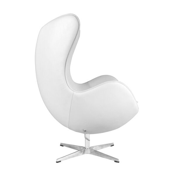 Sillón EG (TE), fibra de vidrio, basculante, tapizado similpiel blanca - Imagen 4