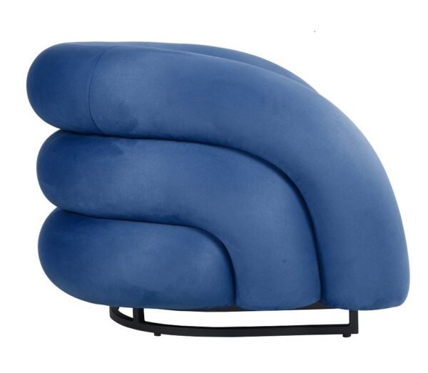Sillón KARLOVY, tapizado velvet azul - Imagen 3