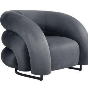 Sillón KARLOVY, tapizado velvet gris