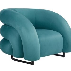 Sillón KARLOVY, tapizado velvet turquesa