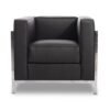 Sillón LOBBY, acero inoxidable, similpiel negra - Imagen 3