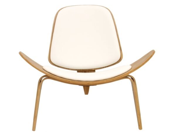 Sillón NORDIC (R), fresno, similpiel blanca - Imagen 3