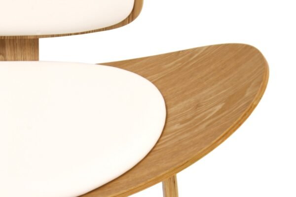 Sillón NORDIC (R), fresno, similpiel blanca - Imagen 6