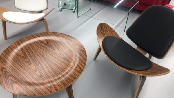 Sillón NORDIC (R), palo rosa, similpiel negra - Imagen 2