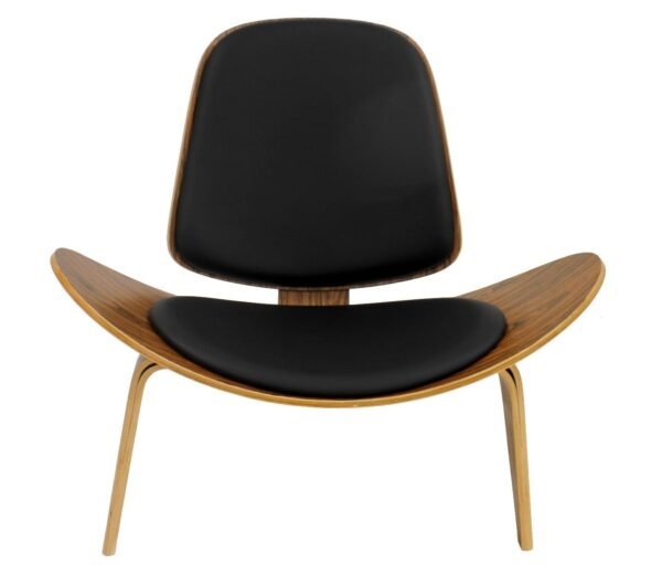 Sillón NORDIC (R), palo rosa, similpiel negra - Imagen 4