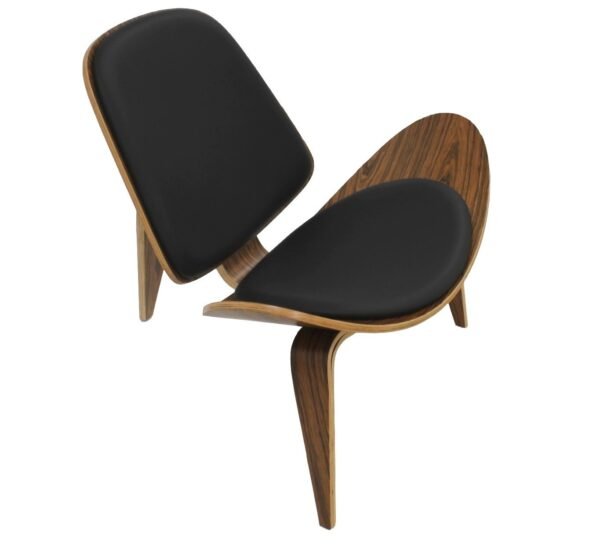 Sillón NORDIC (R), palo rosa, similpiel negra - Imagen 5