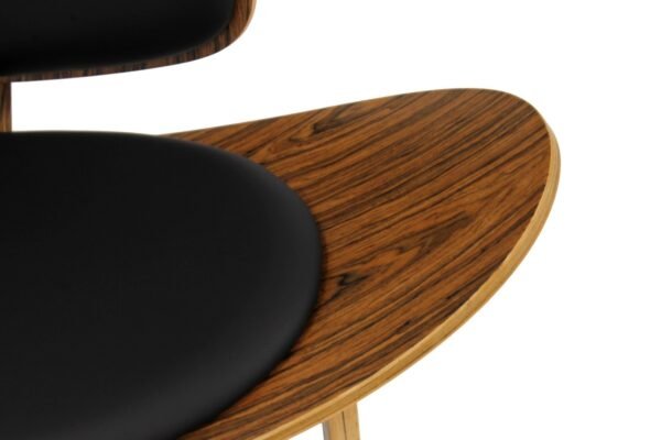 Sillón NORDIC (R), palo rosa, similpiel negra - Imagen 7