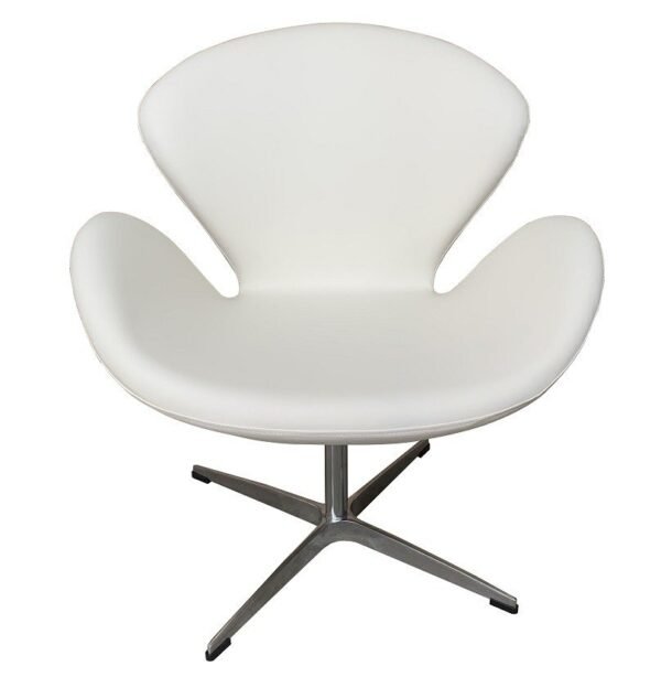 Sillón SW, tapizado en similpiel blanca - Imagen 3