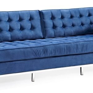 Sofá ARLES, 3 plazas, tejido velvet azul